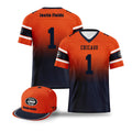 Custom Orange Blue Chicago Football Jersey and Hat Combo Offer Personalized Combo ZH-D020326-7