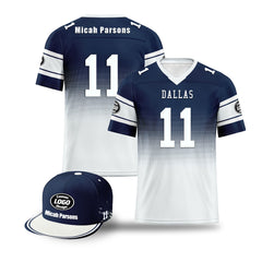 Custom Blue White Dallas Football Jersey and Hat Combo Offer Personalized Combo ZH-D020326-9