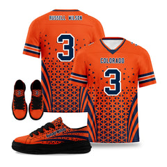 Custom Orange White Colorado Football Jersey and Sports Shoes Combo Offer Personalized Combo ZH-D023031-10