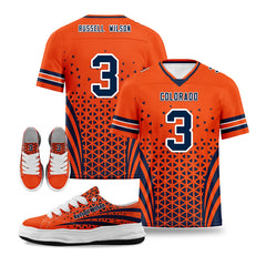 Custom Orange White Colorado Football Jersey and Sports Shoes Combo Offer Personalized Combo ZH-D023031-10