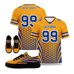 Custom Yellow White California Football Jersey and Sports Shoes Combo Offer Personalized Combo ZH-D023031-15