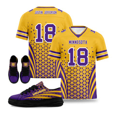 Custom Purple White Minnesota Football Jersey and Sports Shoes Combo Offer Personalized Combo ZH-D023031-17