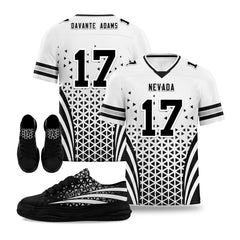 Custom Black White Nevada Football Jersey and Sports Shoes Combo Offer Personalized Combo ZH-D023031-20