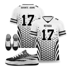 Custom Black White Nevada Football Jersey and Sports Shoes Combo Offer Personalized Combo ZH-D023031-20