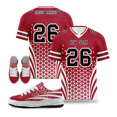 Custom Blue White New York Football Jersey and Sports Shoes Combo Offer Personalized Combo ZH-D023031-21