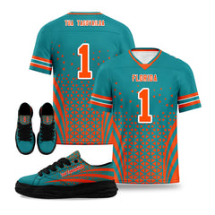 Custom Blue White Florida Football Jersey and Sports Shoes Combo Offer Personalized Combo ZH-D023031-24