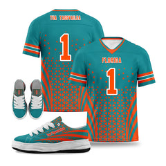 Custom Blue White Florida Football Jersey and Sports Shoes Combo Offer Personalized Combo ZH-D023031-24