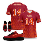 Custom Red White Florida Football Jersey and Sports Shoes Combo Offer Personalized Combo ZH-D023031-29
