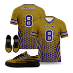 Custom Blue Yellow Maryland Football Jersey and Sports Shoes Combo Offer Personalized Combo ZH-D023031-2