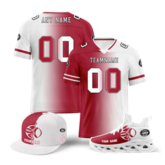 Custom White Red New York Football Jersey MaxSoul Shoes and Hat Combo Offer Personalized Combo ZH-D028018-11