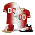 Custom White Red California Football Jersey MaxSoul Shoes and Hat Combo Offer Personalized Combo ZH-D028018-13