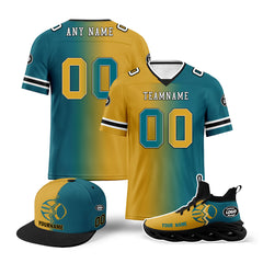 Custom Green Yellow Florida Football Jersey MaxSoul Shoes and Hat Combo Offer Personalized Combo ZH-D028018-24