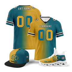 Custom Green Yellow Florida Football Jersey MaxSoul Shoes and Hat Combo Offer Personalized Combo ZH-D028018-24