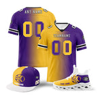 Custom Purple Yellow Minnesota Football Jersey MaxSoul Shoes and Hat Combo Offer Personalized Combo ZH-D028018-9