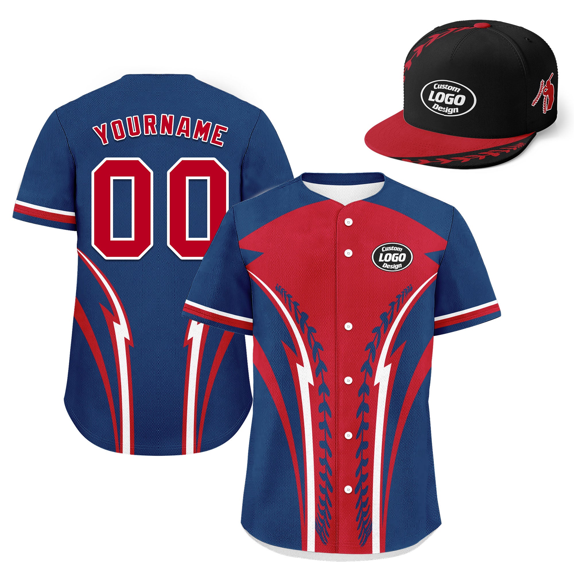 Custom Baseball Jersey and Hat Combo Offer Personalized Combo ZH-E023021-14