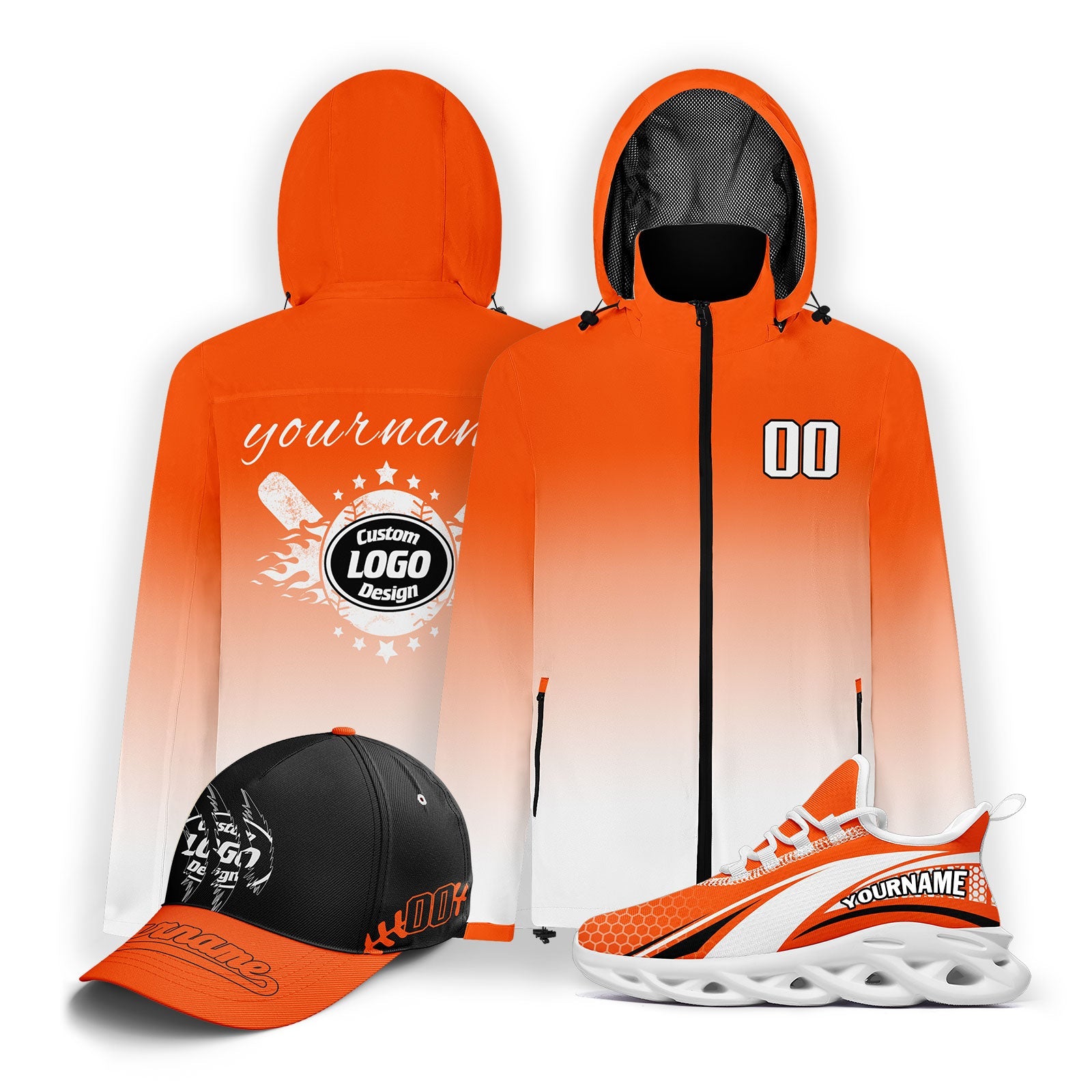 Custom Baseball Outerwear Hat and Shoes Combo Offer Personalized Combo ZH-E025023-19