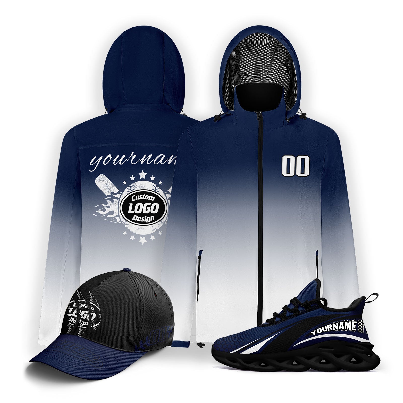 Custom Baseball Outerwear Hat and Shoes Combo Offer Personalized Combo ZH-E025023-20