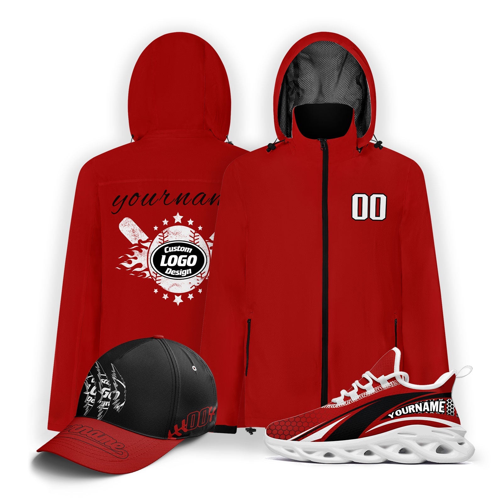 Custom Baseball Outerwear Hat and Shoes Combo Offer Personalized Combo ZH-E025023-30