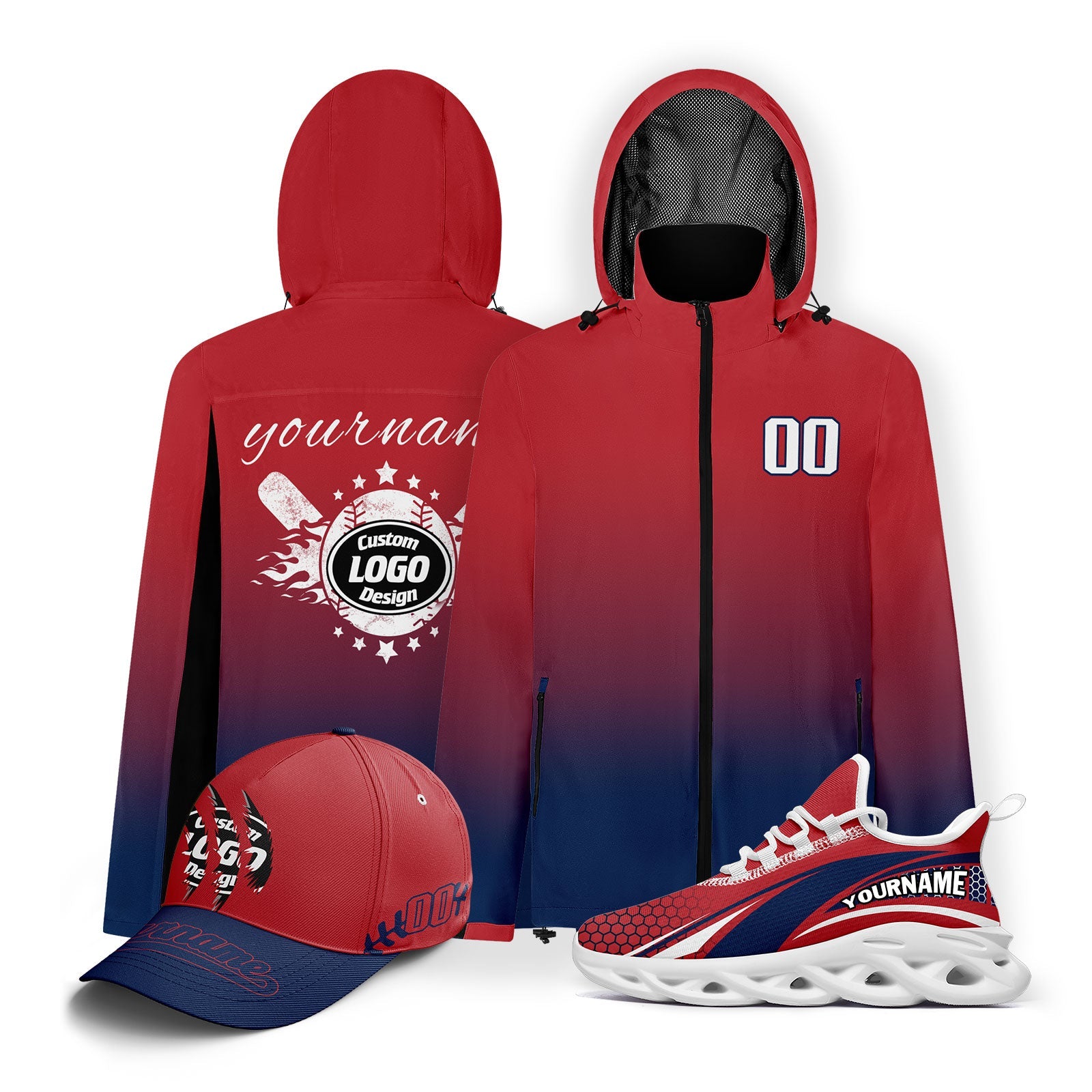 Custom Baseball Outerwear Hat and Shoes Combo Offer Personalized Combo ZH-E025023-5