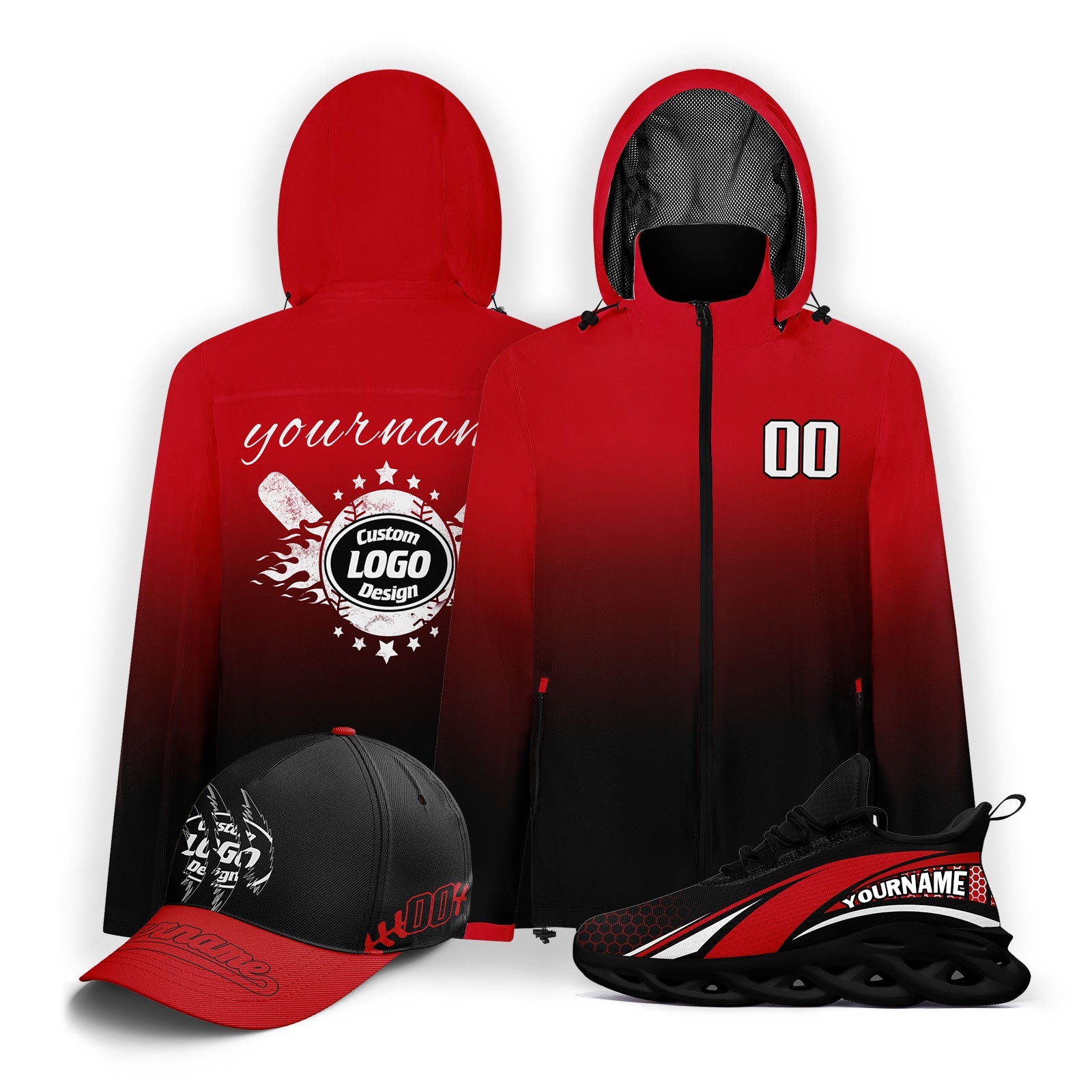 Custom Baseball Outerwear Hat and Shoes Combo Offer Personalized Combo ZH-E025023-8