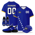 Custom Bosnia and Herzegovina 2026 World Cup High Quality Soccer Stadium Version Jersey Sneakers Sports Shoes and Hat Combo Offer Personalized Team Name and Logo ZH-F006103-2
