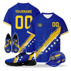 Custom Bosnia and Herzegovina 2026 World Cup High Quality Soccer Stadium Version Jersey Sneakers Sports Shoes and Hat Combo Offer Personalized Team Name and Logo ZH-F006103-5
