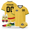 Custom Ghana 2026 World Cup High Quality Soccer Stadium Version Jersey Sneakers Sports Shoes and Hat Combo Offer Personalized Team Name and Logo ZH-F006104-1