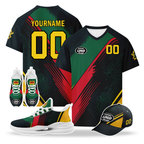 Custom Ghana 2026 World Cup High Quality Soccer Stadium Version Jersey Sneakers Sports Shoes and Hat Combo Offer Personalized Team Name and Logo ZH-F006104-6