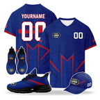 Custom Haiti 2026 World Cup High Quality Soccer Stadium Version Jersey Sneakers Sports Shoes and Hat Combo Offer Personalized Team Name and Logo ZH-F00667-3