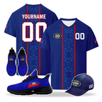 Custom Haiti 2026 World Cup High Quality Soccer Stadium Version Jersey Sneakers Sports Shoes and Hat Combo Offer Personalized Team Name and Logo ZH-F00667-4