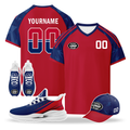 Custom Norway 2026 World Cup High Quality Soccer Stadium Version Jersey Sneakers Sports Shoes and Hat Combo Offer Personalized Team Name and Logo ZH-F00672-2