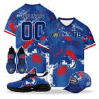 Custom Norway 2026 World Cup High Quality Soccer Stadium Version Jersey Sneakers Sports Shoes and Hat Combo Offer Personalized Team Name and Logo ZH-F00672-3