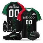 Custom Mexico 2026 World Cup High Quality Soccer Stadium Version Jersey Sneakers Sports Shoes and Hat Combo Offer Personalized Team Name and Logo ZH-F007043-002