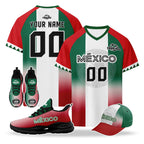 Custom Mexico 2026 World Cup High Quality Soccer Stadium Version Jersey Sneakers Sports Shoes and Hat Combo Offer Personalized Team Name and Logo ZH-F007043-007