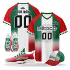Custom Mexico 2026 World Cup High Quality Soccer Stadium Version Jersey Sneakers Sports Shoes and Hat Combo Offer Personalized Team Name and Logo ZH-F007043-007