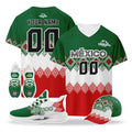 Custom Mexico 2026 World Cup High Quality Soccer Stadium Version Jersey Sneakers Sports Shoes and Hat Combo Offer Personalized Team Name and Logo ZH-F007043-009