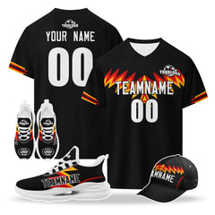 Custom Germany 2026 World Cup High Quality Soccer Stadium Version Jersey Sneakers Sports Shoes and Hat Combo Offer Personalized Team Name and Logo ZH-F007046-002
