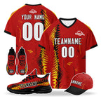 Custom Germany 2026 World Cup High Quality Soccer Stadium Version Jersey Sneakers Sports Shoes and Hat Combo Offer Personalized Team Name and Logo ZH-F007046-007