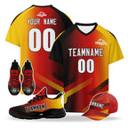 Custom Germany 2026 World Cup High Quality Soccer Stadium Version Jersey Sneakers Sports Shoes and Hat Combo Offer Personalized Team Name and Logo ZH-F007046-008