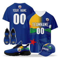 Custom Panama 2026 World Cup High Quality Soccer Stadium Version Jersey Sneakers Sports Shoes and Hat Combo Offer Personalized Team Name and Logo ZH-F007058-007