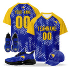 Custom Bosnia and Herzegovina 2026 World Cup High Quality Soccer Stadium Version Jersey Sneakers Sports Shoes and Hat Combo Offer Personalized Team Name and Logo ZH-F007062-007