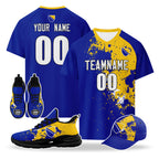 Custom Bosnia and Herzegovina 2026 World Cup High Quality Soccer Stadium Version Jersey Sneakers Sports Shoes and Hat Combo Offer Personalized Team Name and Logo ZH-F007062-008