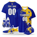 Custom Bosnia and Herzegovina 2026 World Cup High Quality Soccer Stadium Version Jersey Sneakers Sports Shoes and Hat Combo Offer Personalized Team Name and Logo ZH-F007062-008