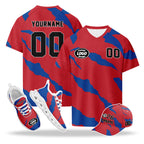 Custom 2026 World Cup South Korea High Quality Soccer Stadium Version Jersey Sneakers Sports Shoes and Hat Combo Offer Personalized Team Name and Logo ZH-F009132-1