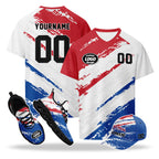 Custom 2026 World Cup South Korea High Quality Soccer Stadium Version Jersey Sneakers Sports Shoes and Hat Combo Offer Personalized Team Name and Logo ZH-F009132-2
