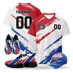 Custom 2026 World Cup South Korea High Quality Soccer Stadium Version Jersey Sneakers Sports Shoes and Hat Combo Offer Personalized Team Name and Logo ZH-F009133-3