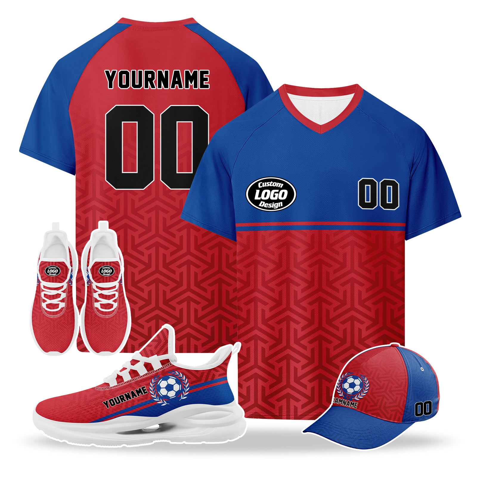 Custom 2026 World Cup South Korea High Quality Soccer Stadium Version Jersey Sneakers Sports Shoes and Hat Combo Offer Personalized Team Name and Logo ZH-F009133-5