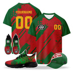 Custom 2026 World Cup Morocco High Quality Soccer Stadium Version Jersey Sneakers Sports Shoes and Hat Combo Offer Personalized Team Name and Logo ZH-F009134-4