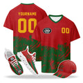 Custom 2026 World Cup Morocco High Quality Soccer Stadium Version Jersey Sneakers Sports Shoes and Hat Combo Offer Personalized Team Name and Logo ZH-F009135-2