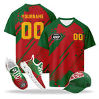 Custom 2026 World Cup Morocco High Quality Soccer Stadium Version Jersey Sneakers Sports Shoes and Hat Combo Offer Personalized Team Name and Logo ZH-F009135-4